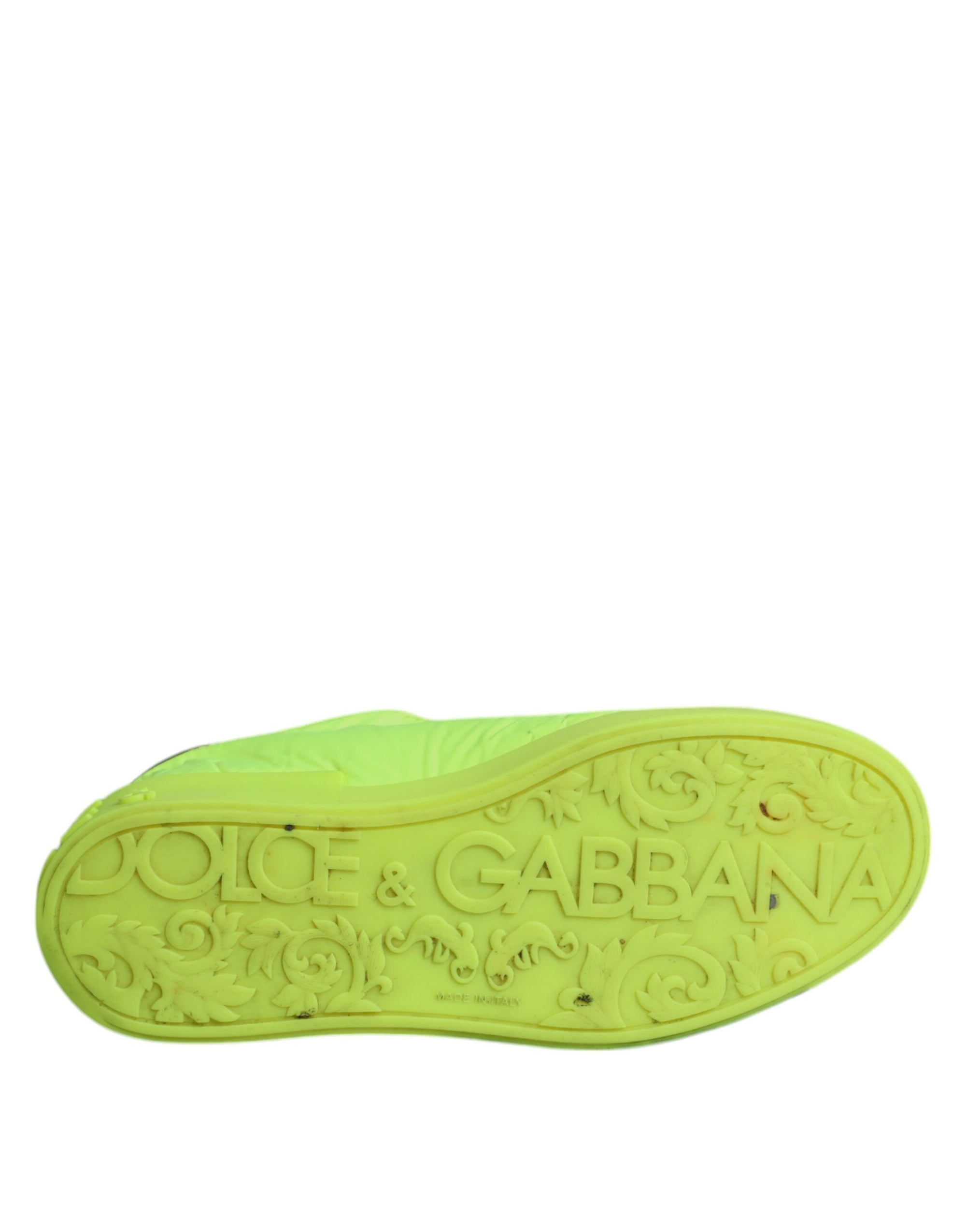 Dolce &amp; Gabbana Green Portofino Logo Tape Men Sneakers Shoes