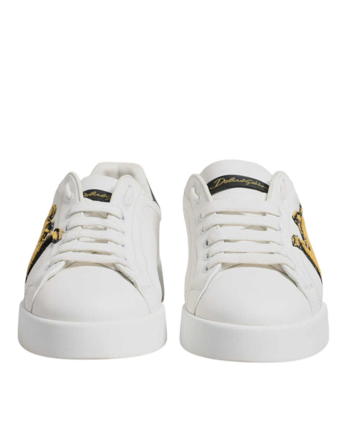 Dolce & Gabbana White Royal Crown Low Top Sneakers Shoes