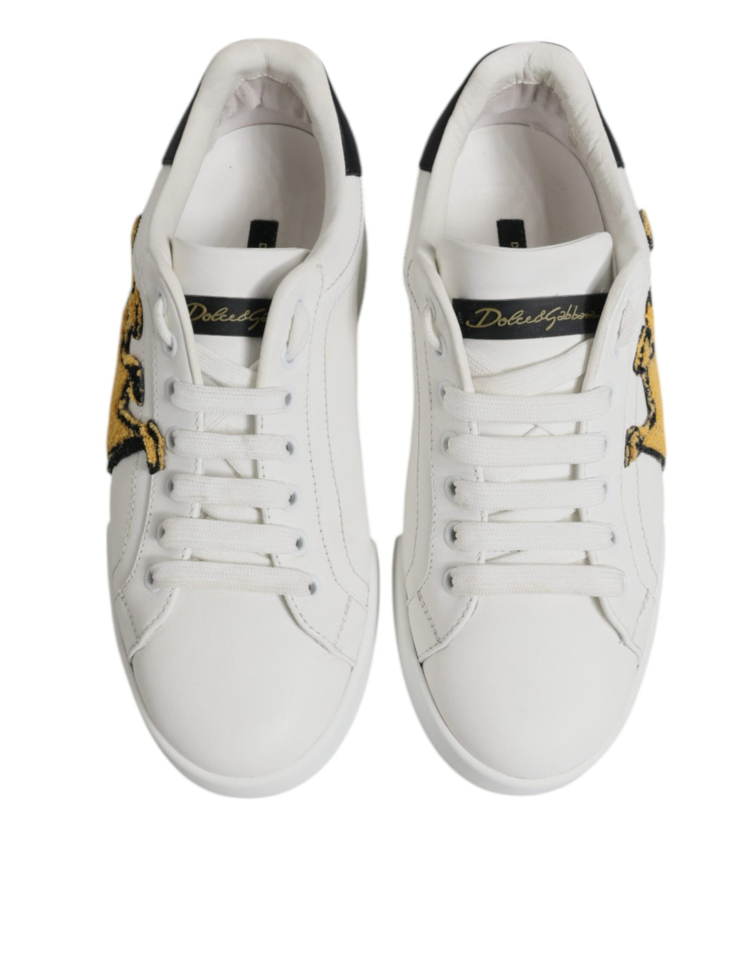 Dolce & Gabbana White Royal Crown Low Top Sneakers Shoes