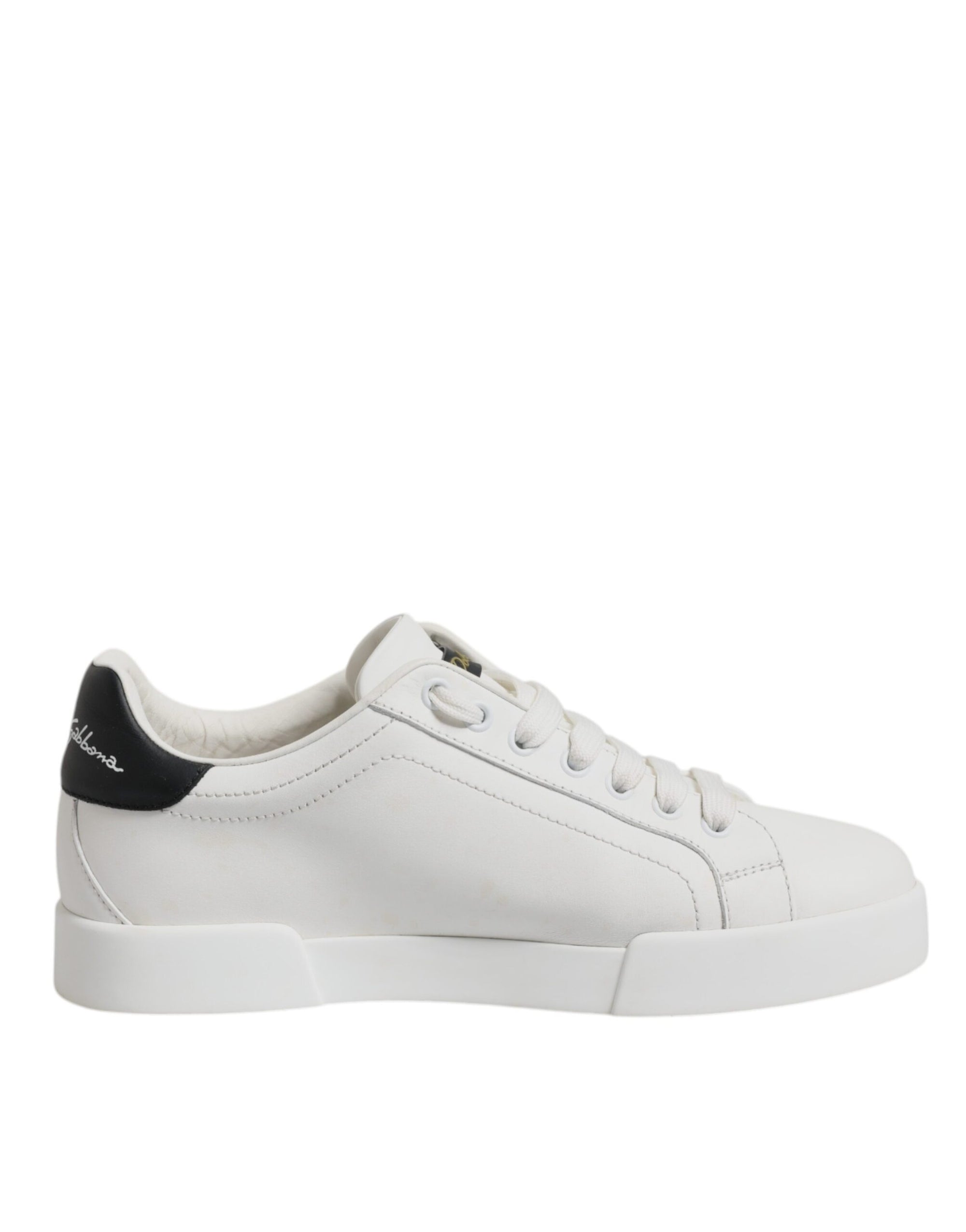 Dolce &amp; Gabbana White Royal Crown Low Top Sneakers Shoes