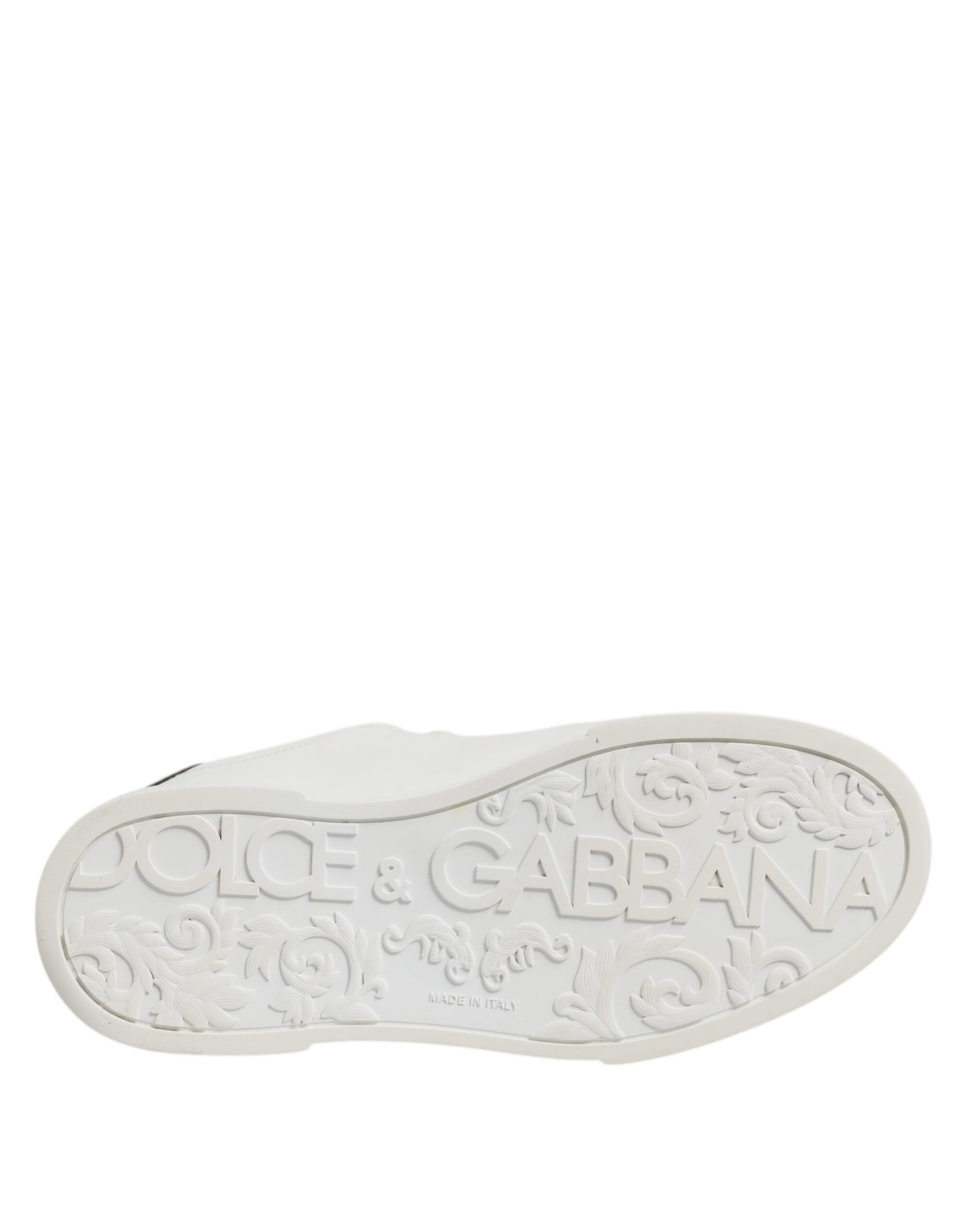 Dolce &amp; Gabbana White Royal Crown Low Top Sneakers Shoes