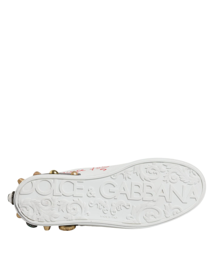 Dolce & Gabbana White Sacred Heart Patch Sneakers Shoes