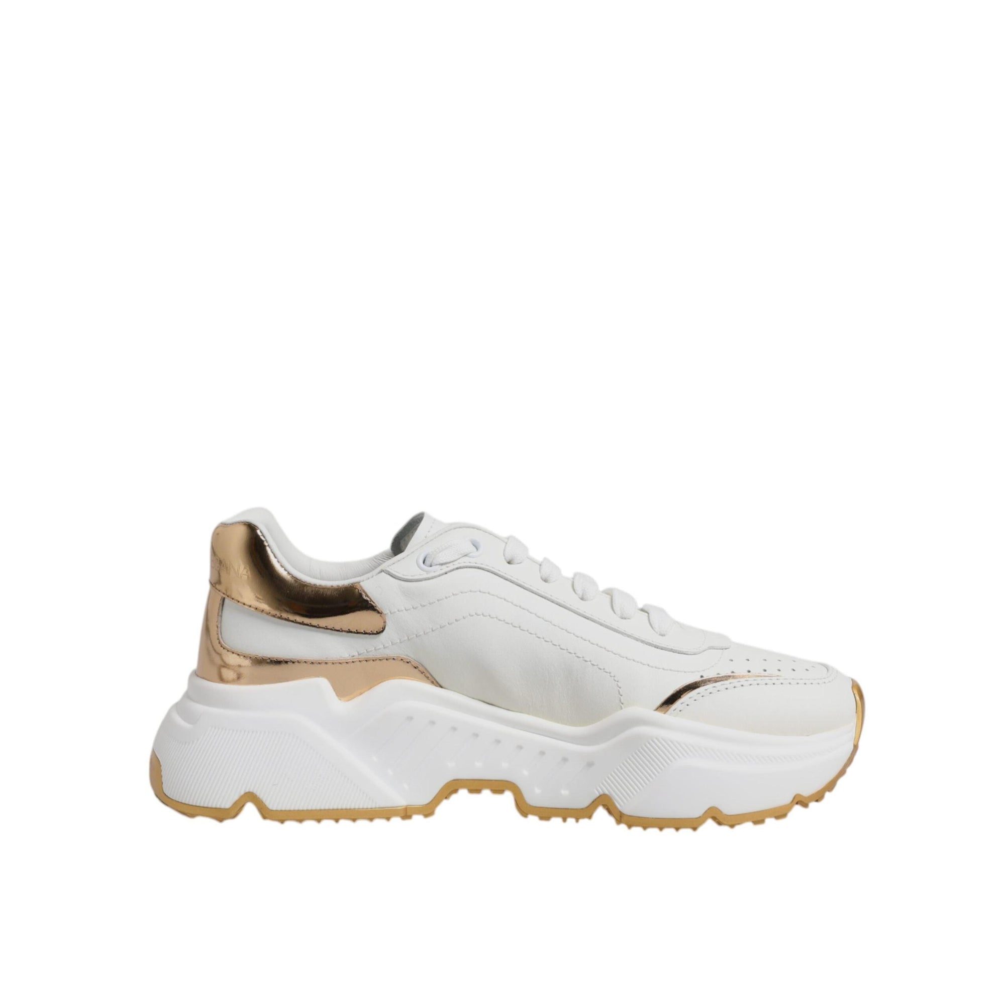 Dolce &amp; Gabbana White Gold Daymaster Low Top Sneakers Shoes