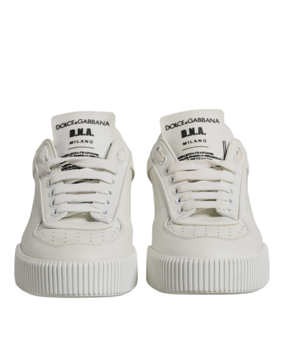 Dolce & Gabbana White Miami Leather Low Top Sneakers Shoes