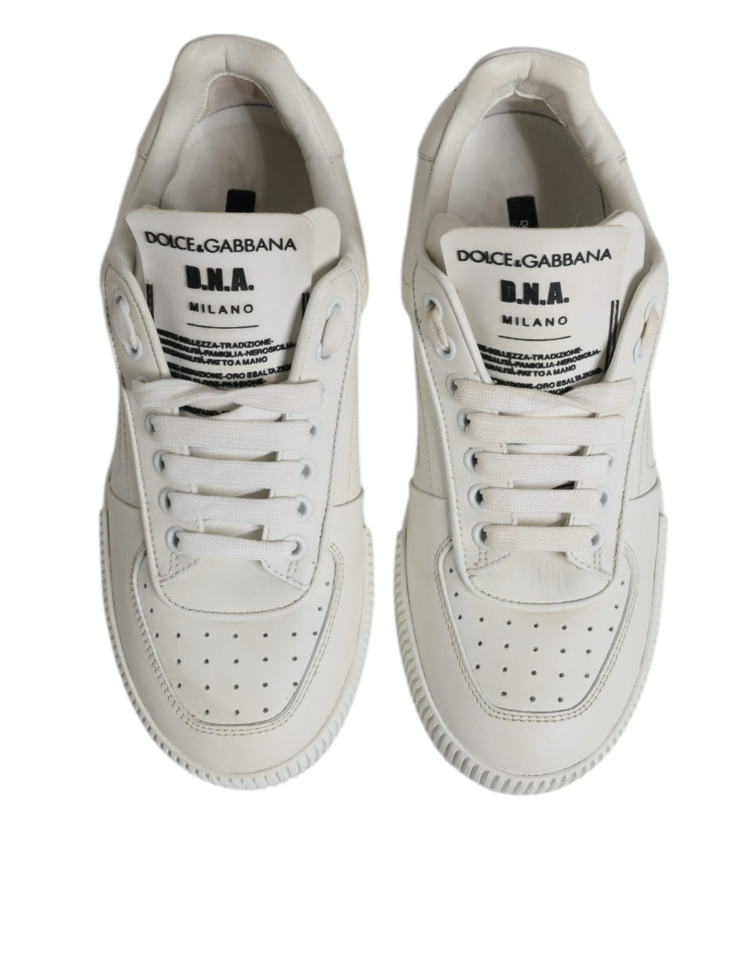 Dolce & Gabbana White Miami Leather Low Top Sneakers Shoes