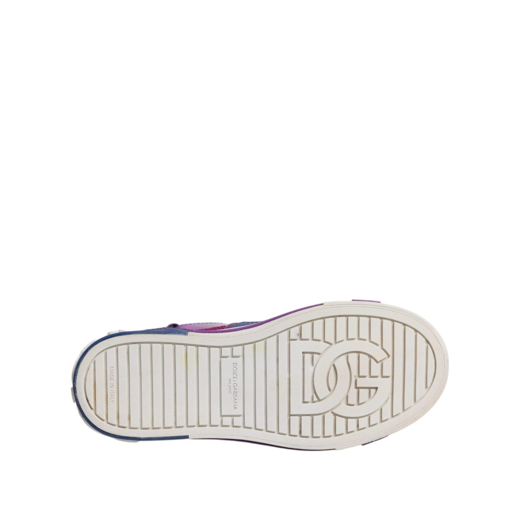 Dolce &amp; Gabbana Purple Leather DG Logo Low Top Sneakers Shoes