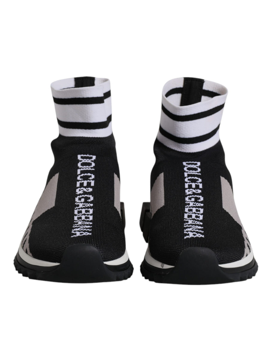 Dolce & Gabbana Black Gray Sorrento Socks Men Sneakers Shoes