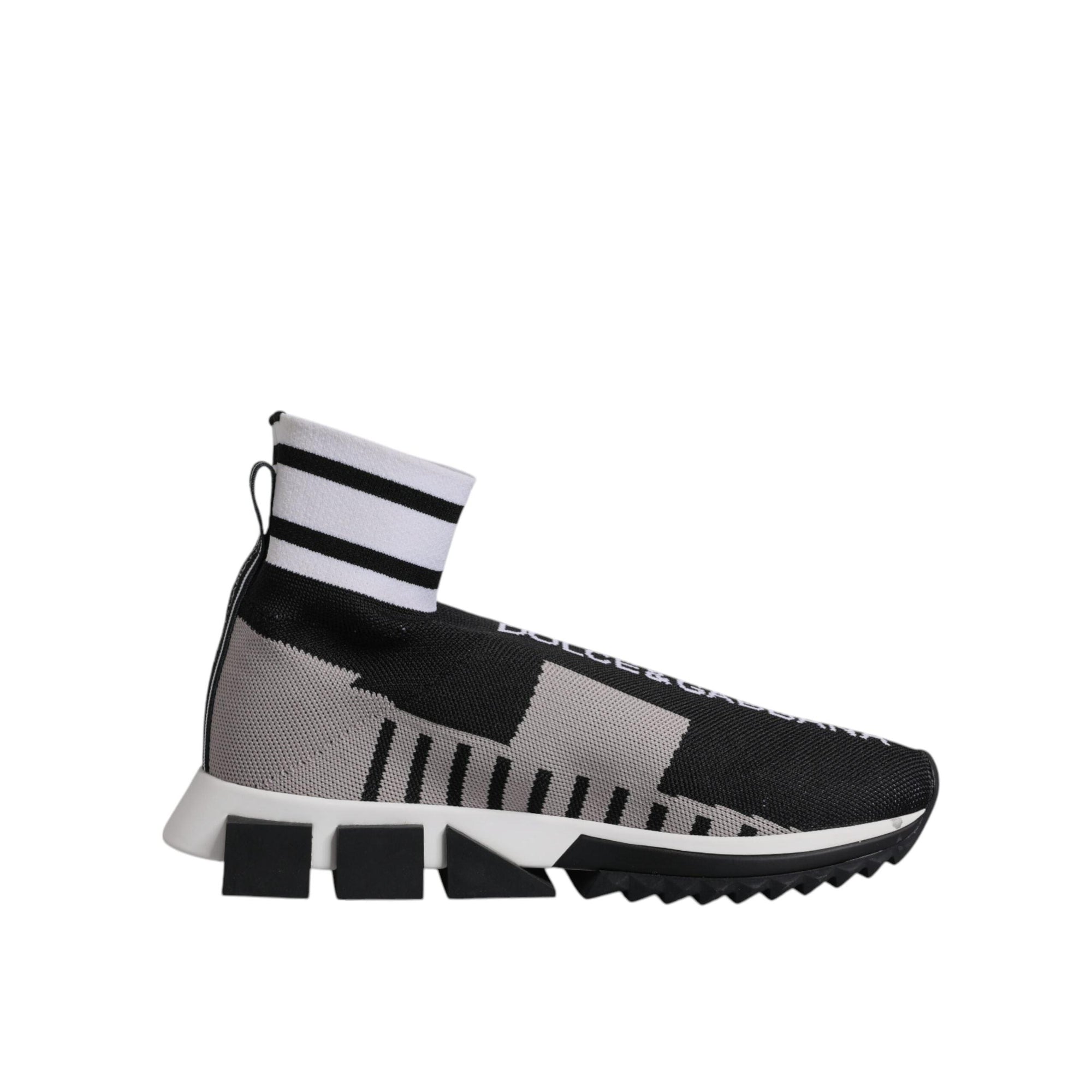 Dolce &amp; Gabbana Black Gray Sorrento Socks Women Sneakers Shoes
