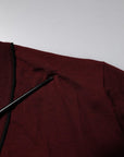 Dolce & Gabbana Maroon Cashmere V-neck Men Pullover Sweater