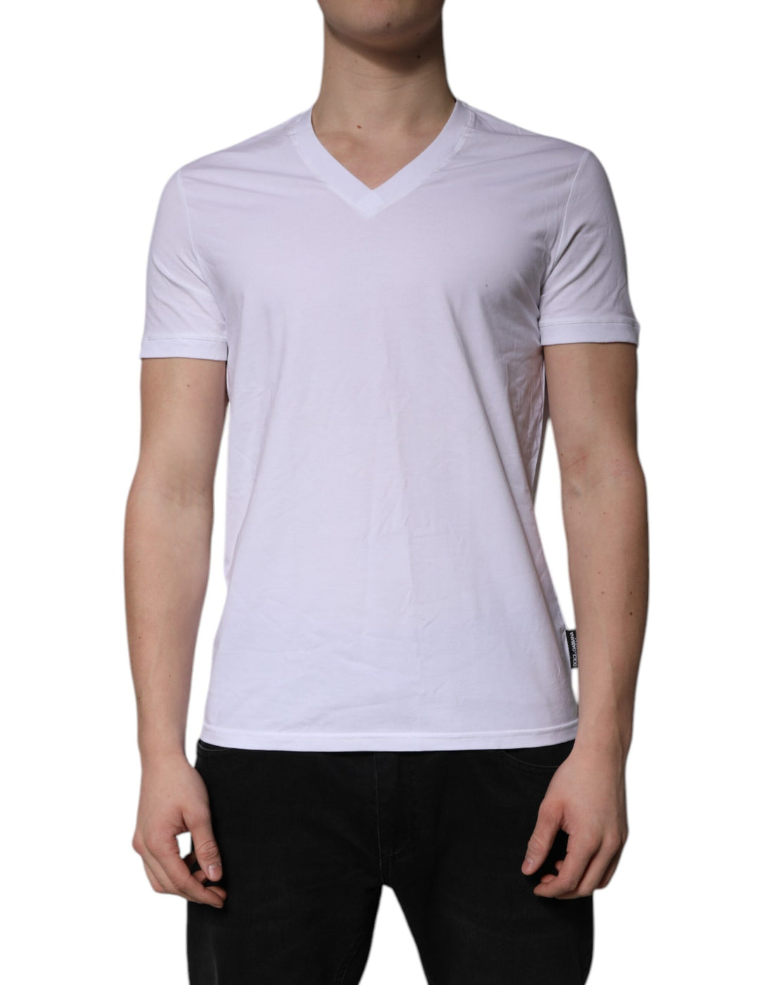 Dolce & Gabbana White V-neck Short Sleeves Underwear T-shirt