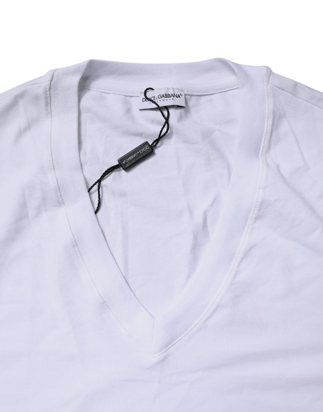 Dolce & Gabbana White V-neck Short Sleeves Underwear T-shirt
