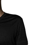Dolce & Gabbana Dark Gray Silk V-neck Short Sleeves T-shirt