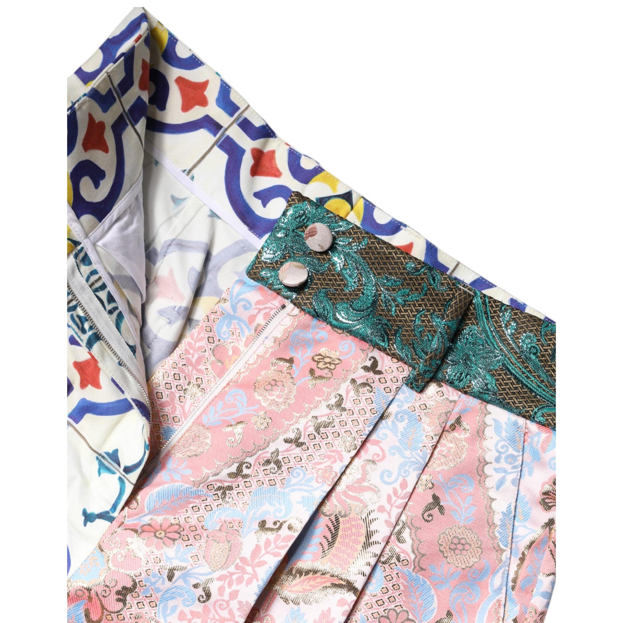 Dolce &amp; Gabbana Multicolor Cotton Patchwork Hot Pants Shorts
