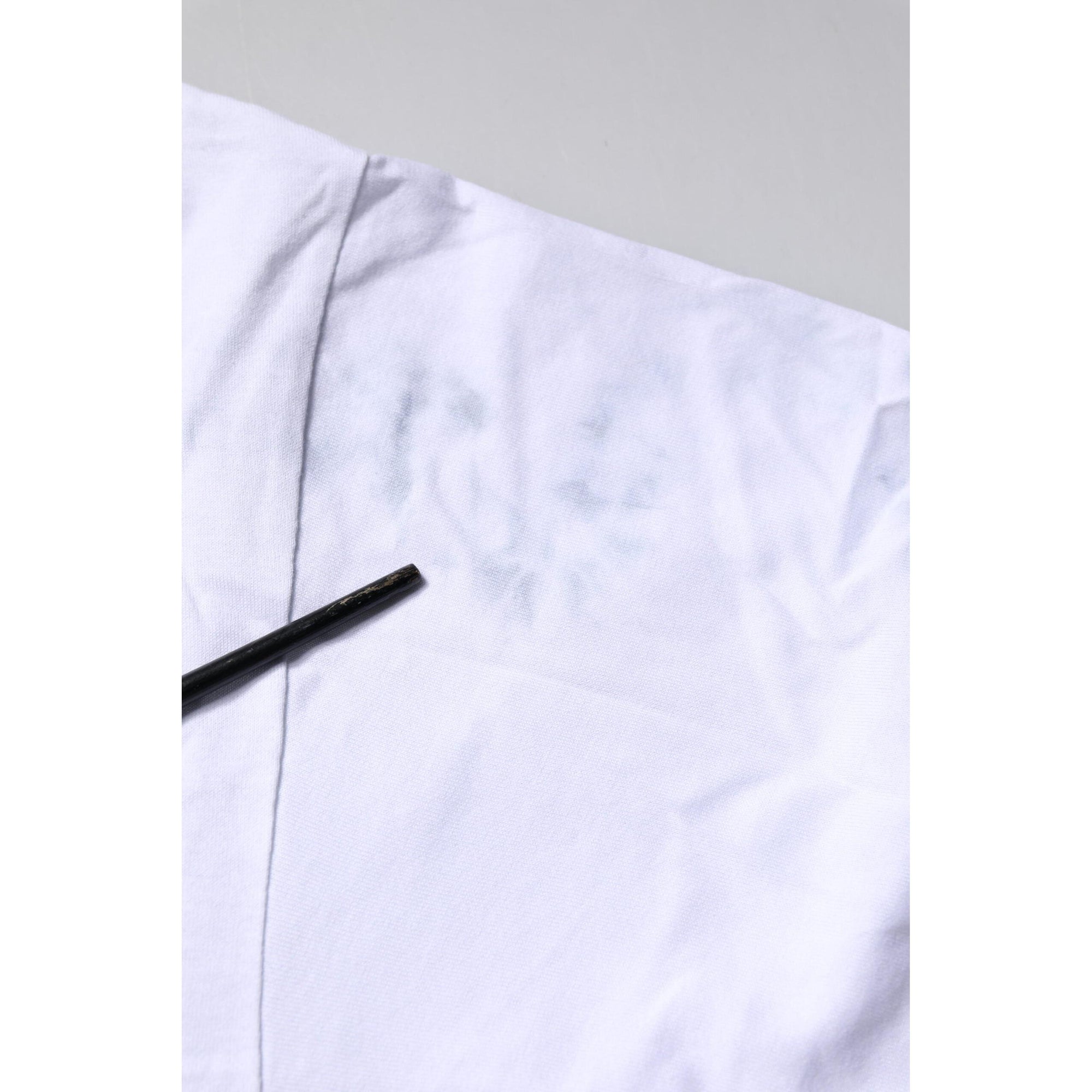 Dolce &amp; Gabbana White Print Lace-Up Cotton Crew Neck T-shirt