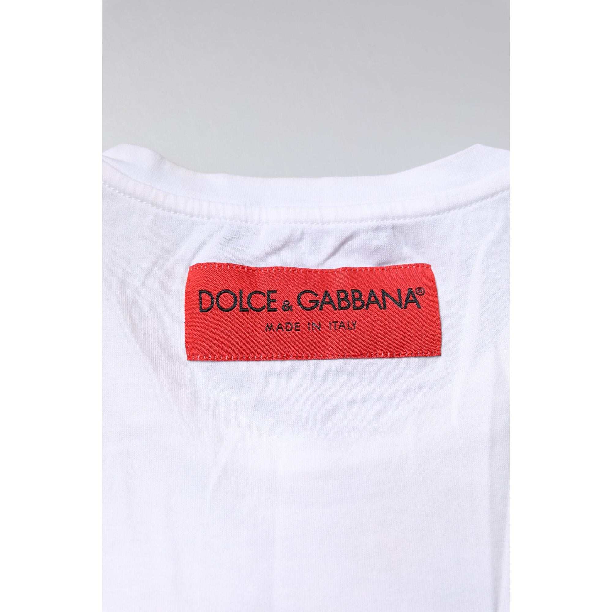 Dolce &amp; Gabbana White Cotton DG Floral Embroidered Top T-shirt