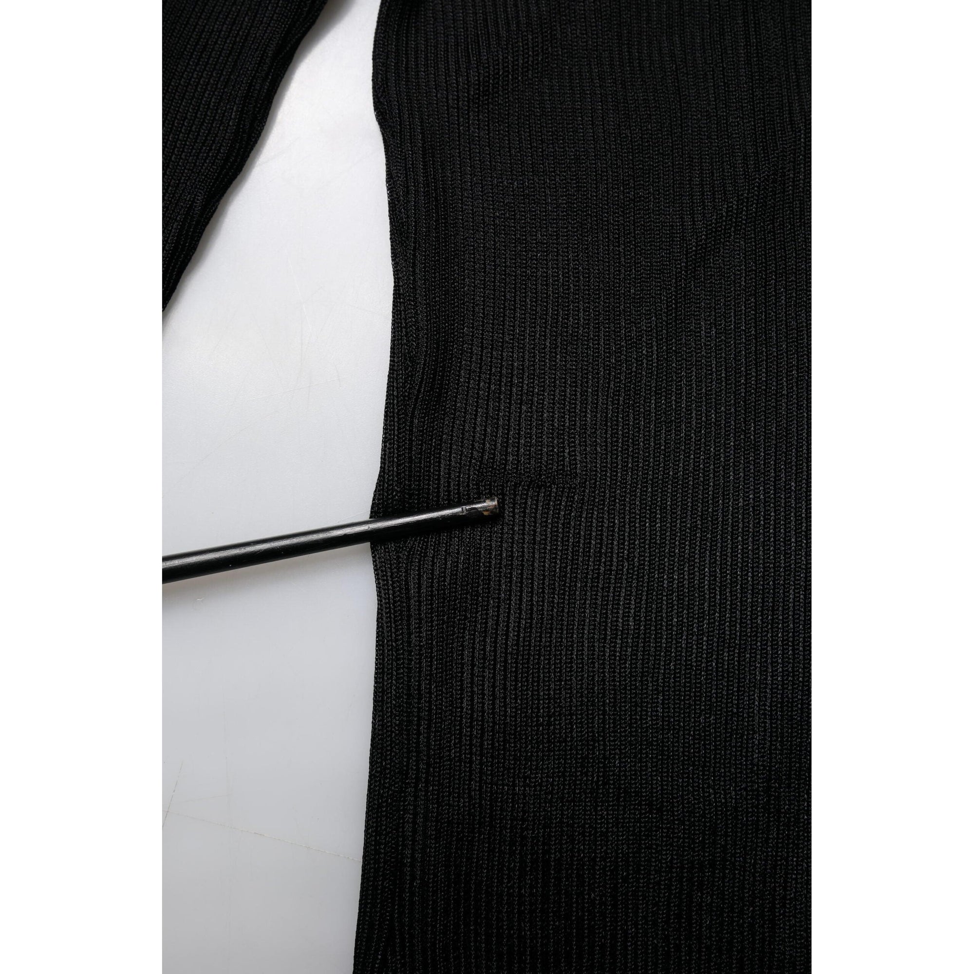 Dolce &amp; Gabbana Black Knit Long Sleeves Turtleneck Slim Top