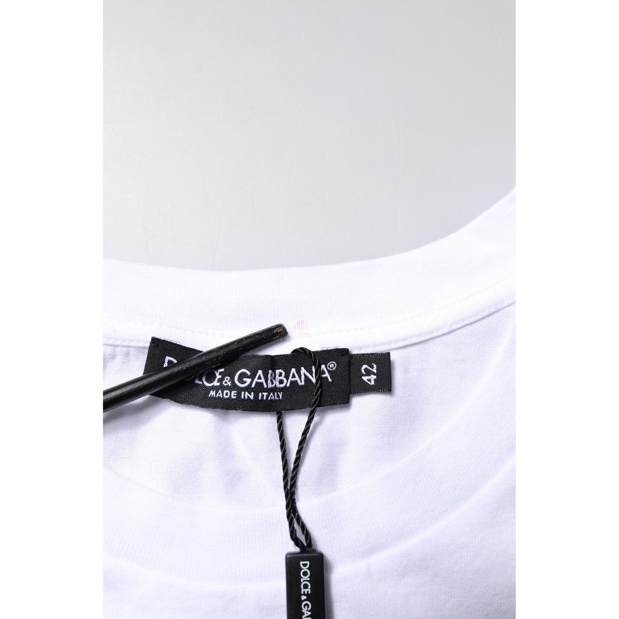 Dolce &amp; Gabbana White Cotton Sleeveless Round Neck Tank Top