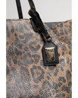 Dolce & Gabbana Brown Leopard BEATRICE Leather Logo Plaque Tote Bag