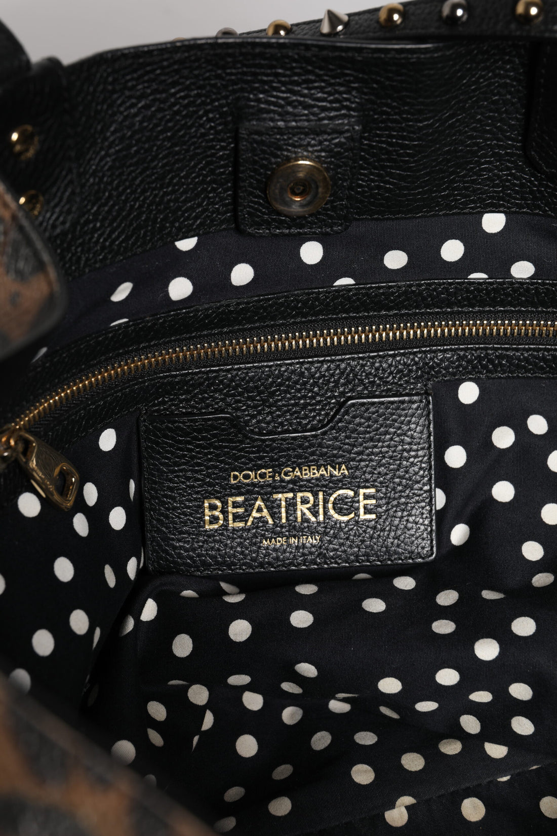 Dolce & Gabbana Brown Leopard BEATRICE Leather Logo Plaque Tote Bag