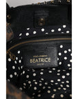 Dolce & Gabbana Brown Leopard BEATRICE Leather Logo Plaque Tote Bag