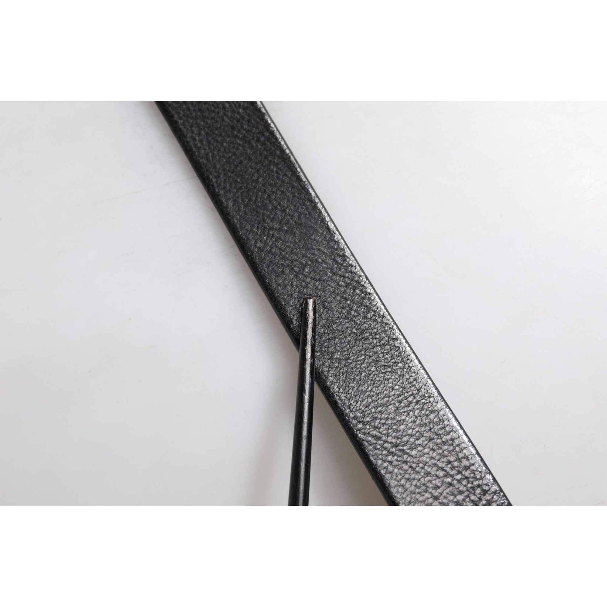 Dolce &amp; Gabbana Black Leather Classic Metal Waist Buckle Belt