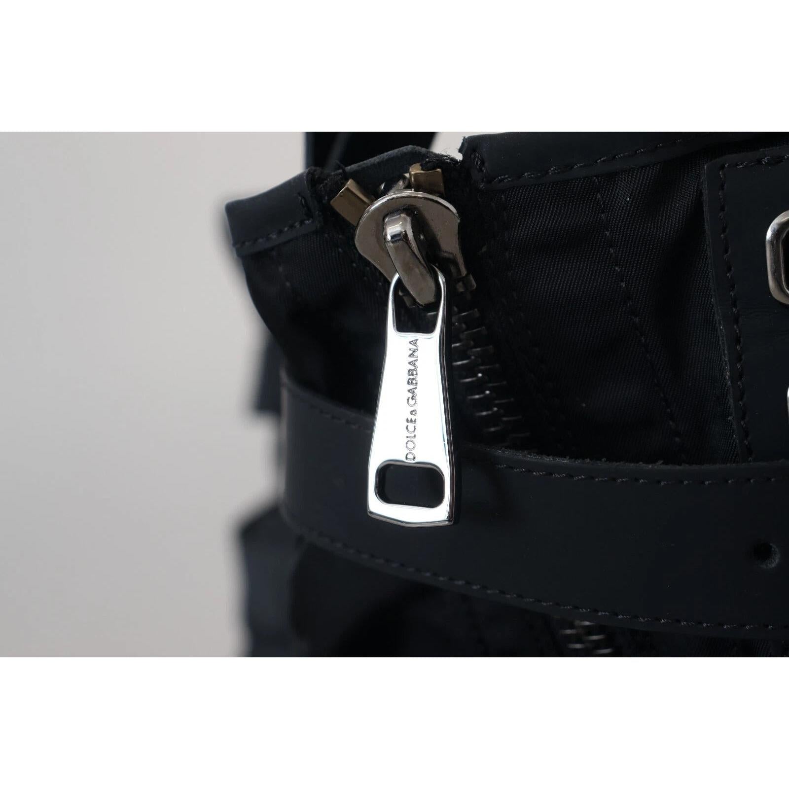 Dolce &amp; Gabbana Black Nylon High Top Sorrento Sneakers Shoes