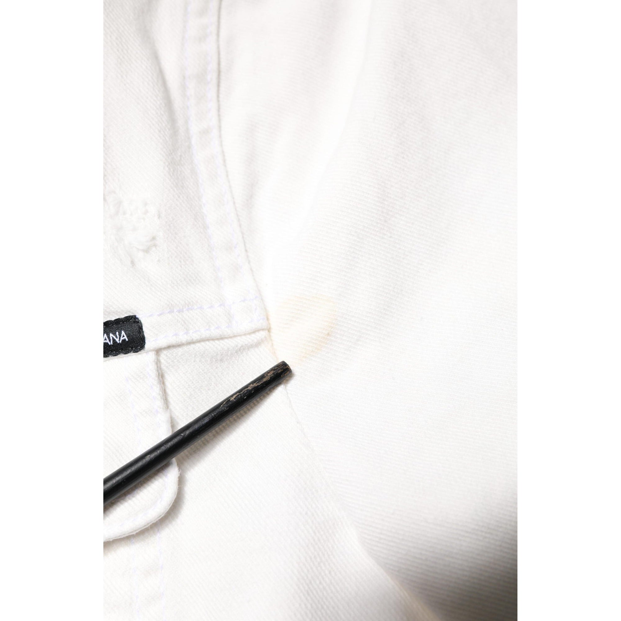 Dolce &amp; Gabbana White Graffiti Cotton Stretch Denim Jacket