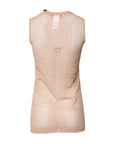 Dolce & Gabbana Beige Nylon Logo Monogram Sleeveless Tank Top