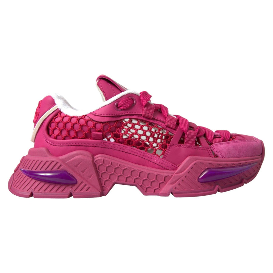 Dolce & Gabbana Pink Airmaster Mesh Panelled Low Top Sneakers Shoes