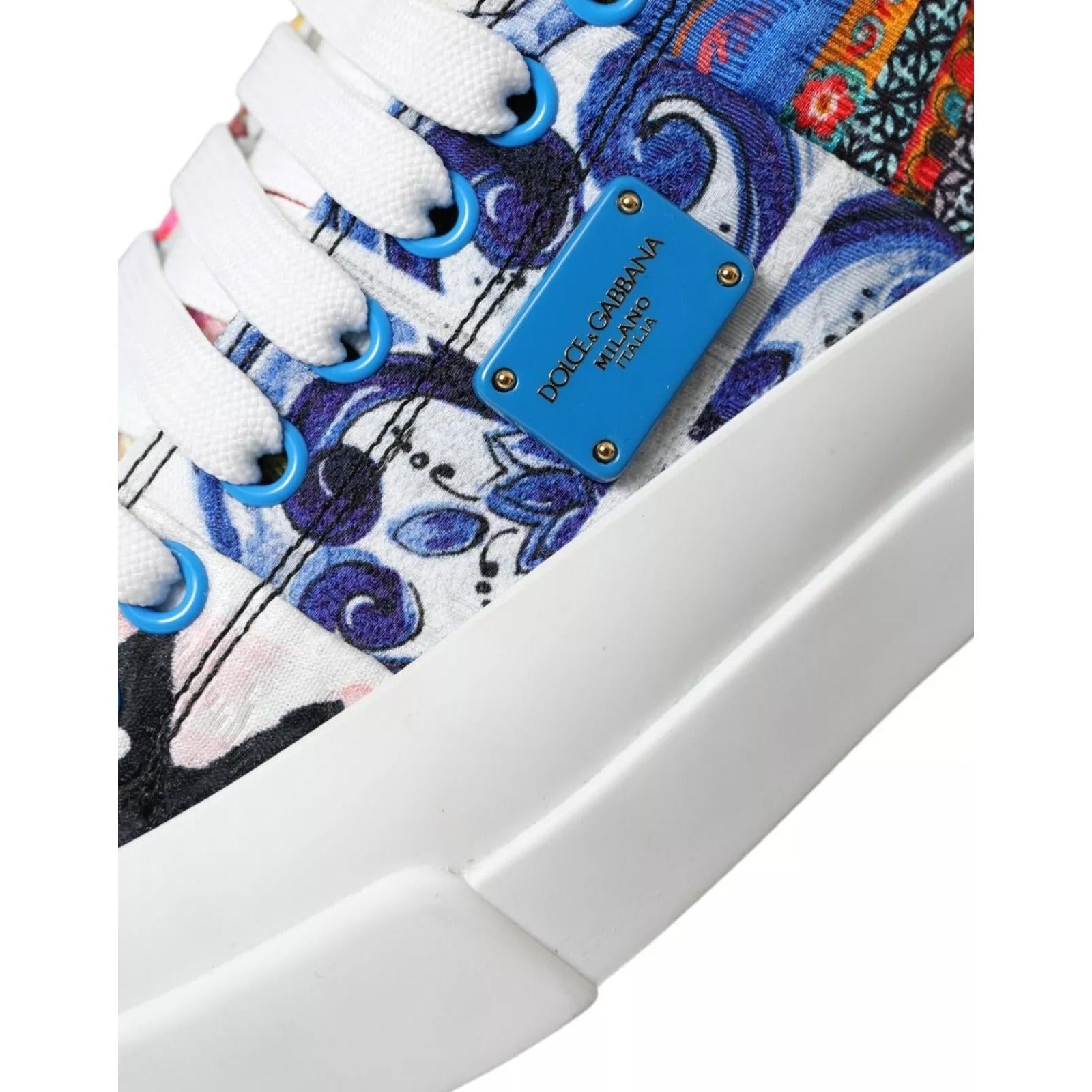 Dolce &amp; Gabbana Multicolor Patchwork Low Top Sneakers Shoes