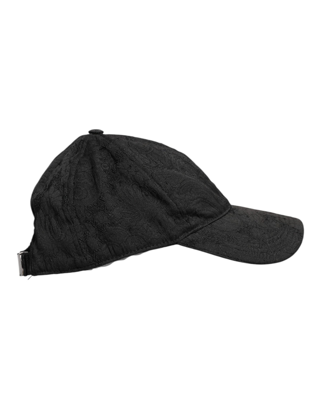 Dolce & Gabbana Black Floral Jacquard 6 Panels Baseball Cap