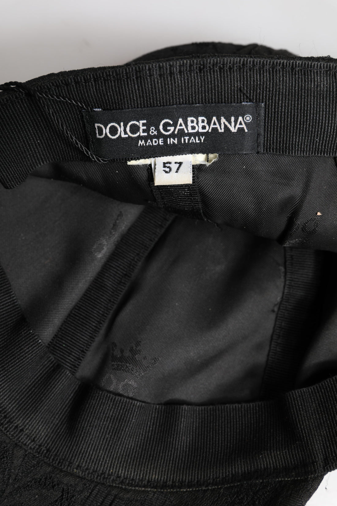 Dolce & Gabbana Black Floral Jacquard 6 Panels Baseball Cap