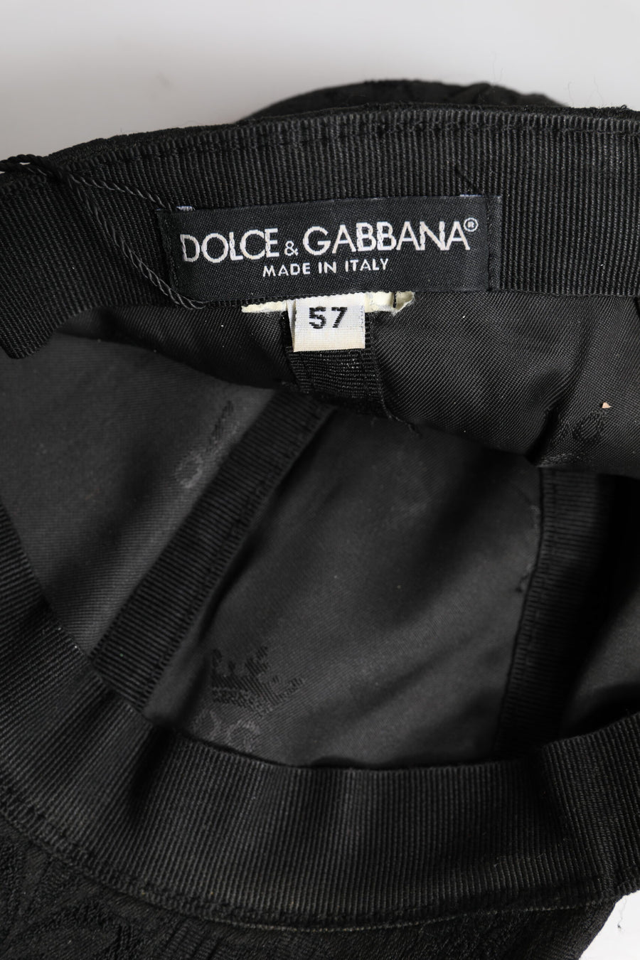 Dolce & Gabbana Black Floral Jacquard 6 Panels Baseball Cap