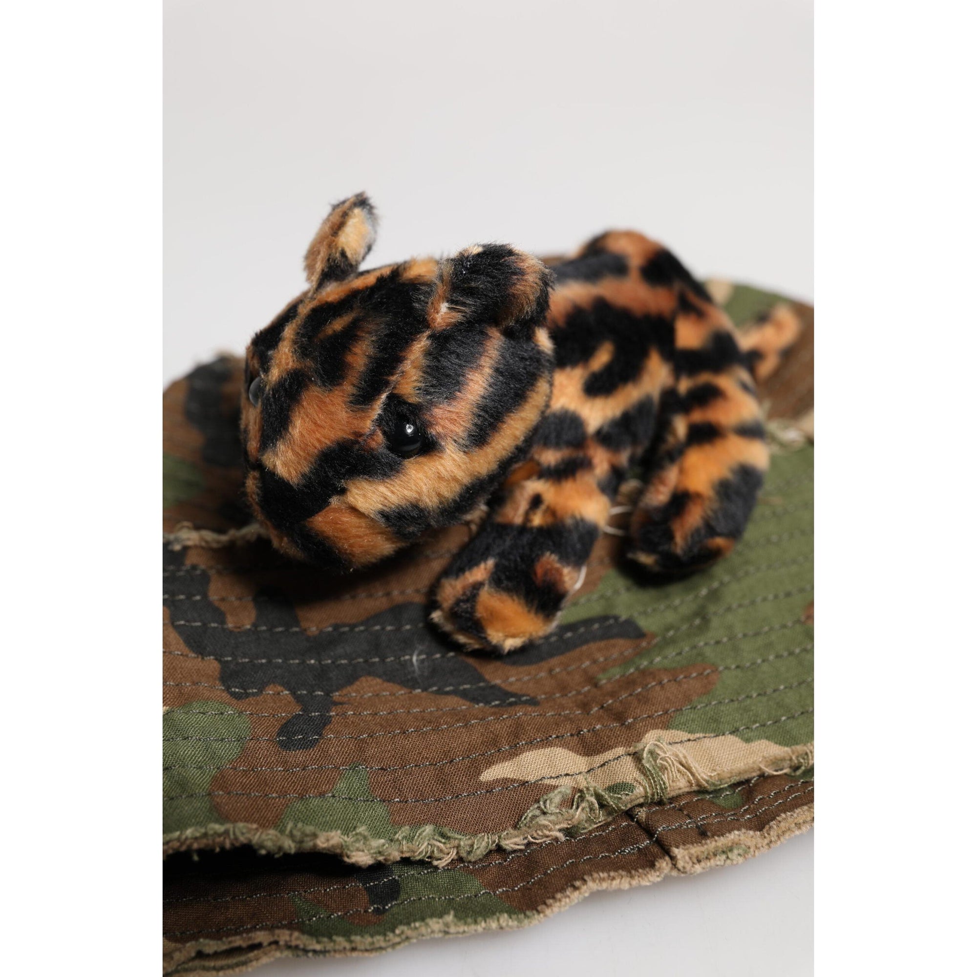 Dolce &amp; Gabbana Multicolor Leopard Embellish Wide Brim Bucket Hat