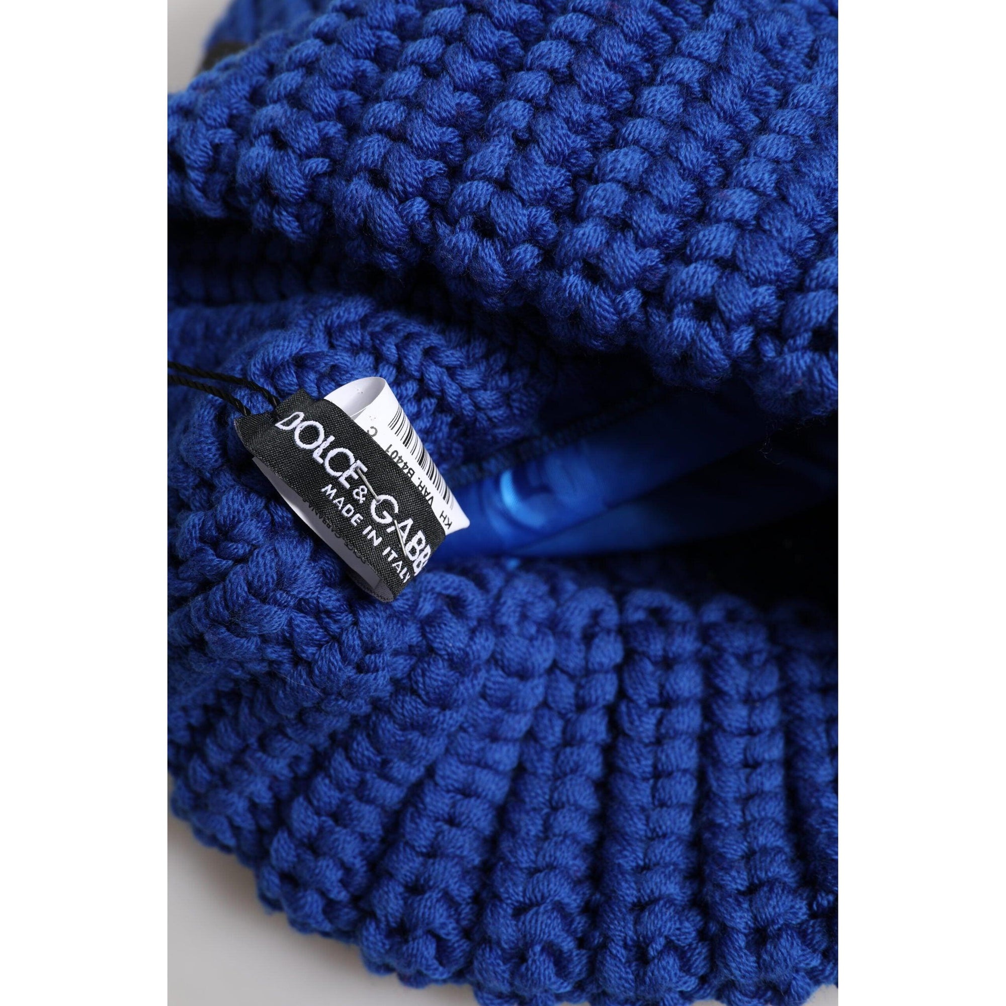 Dolce &amp; Gabbana Blue Wool Knitted Winter Beanie Hat