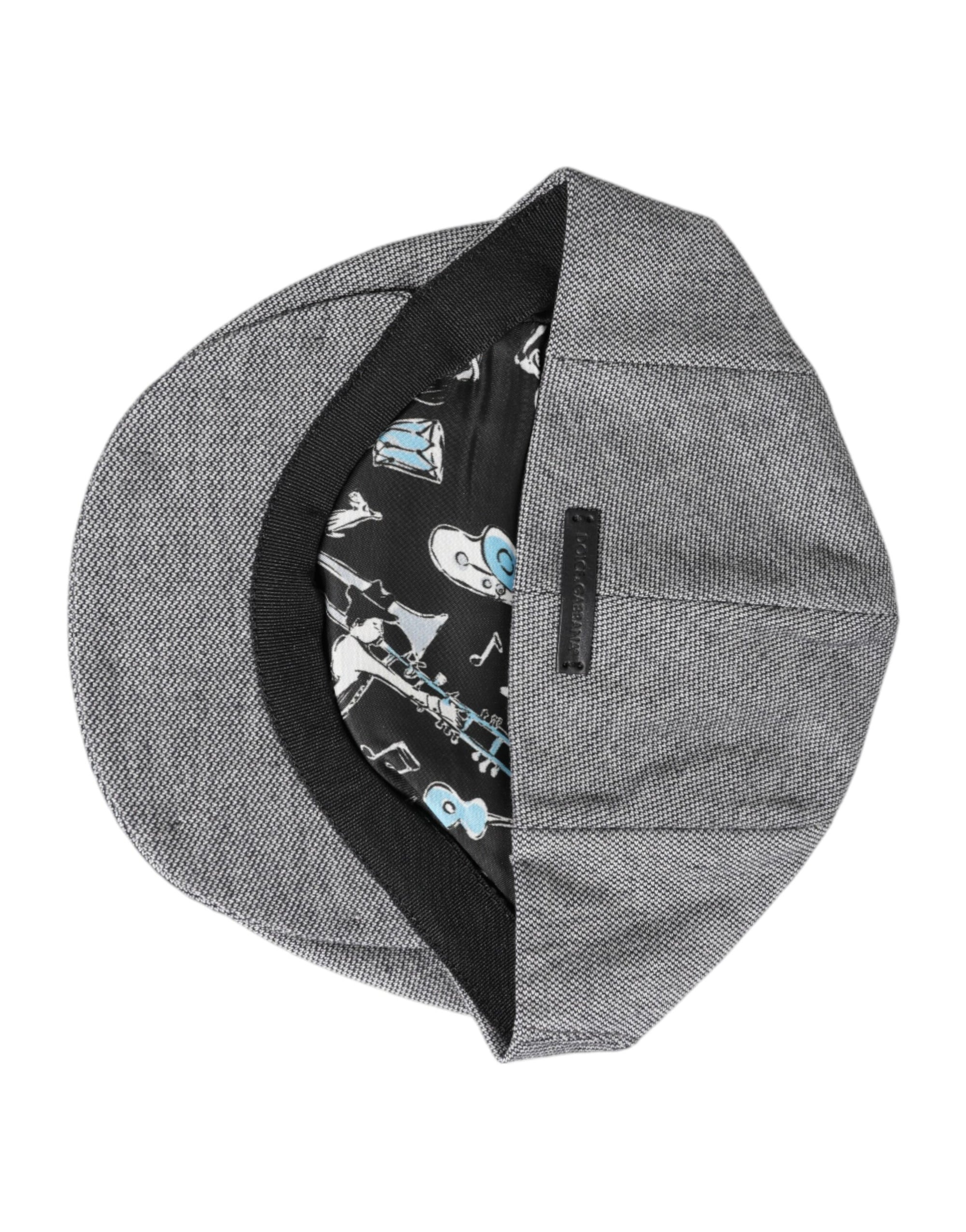 Dolce &amp; Gabbana Gray Cotton Newsboy Capello Cabbie Hat