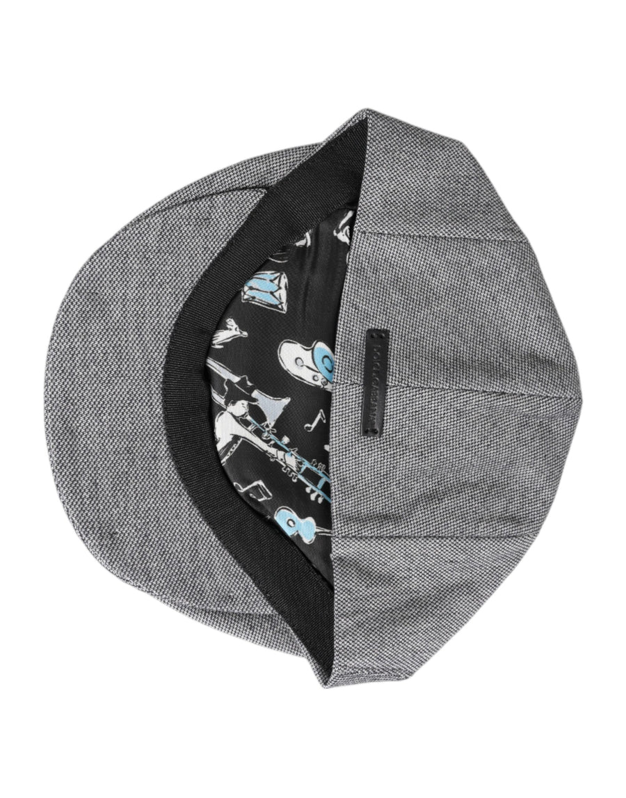 Dolce & Gabbana Gray Cotton Newsboy Capello Cabbie Hat