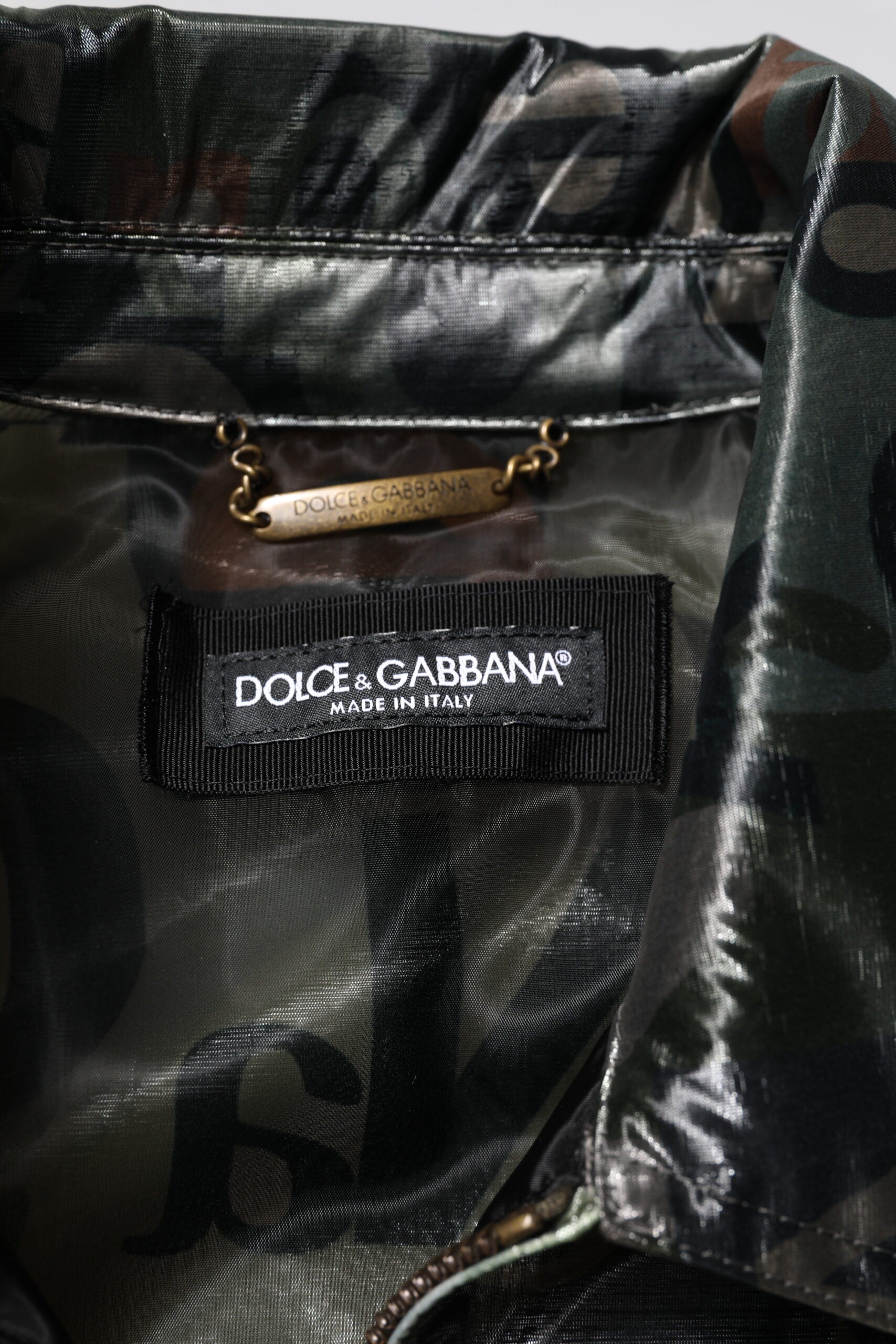 Dolce &amp; Gabbana Green DG Logo Print Bomber Full Zip Jacket