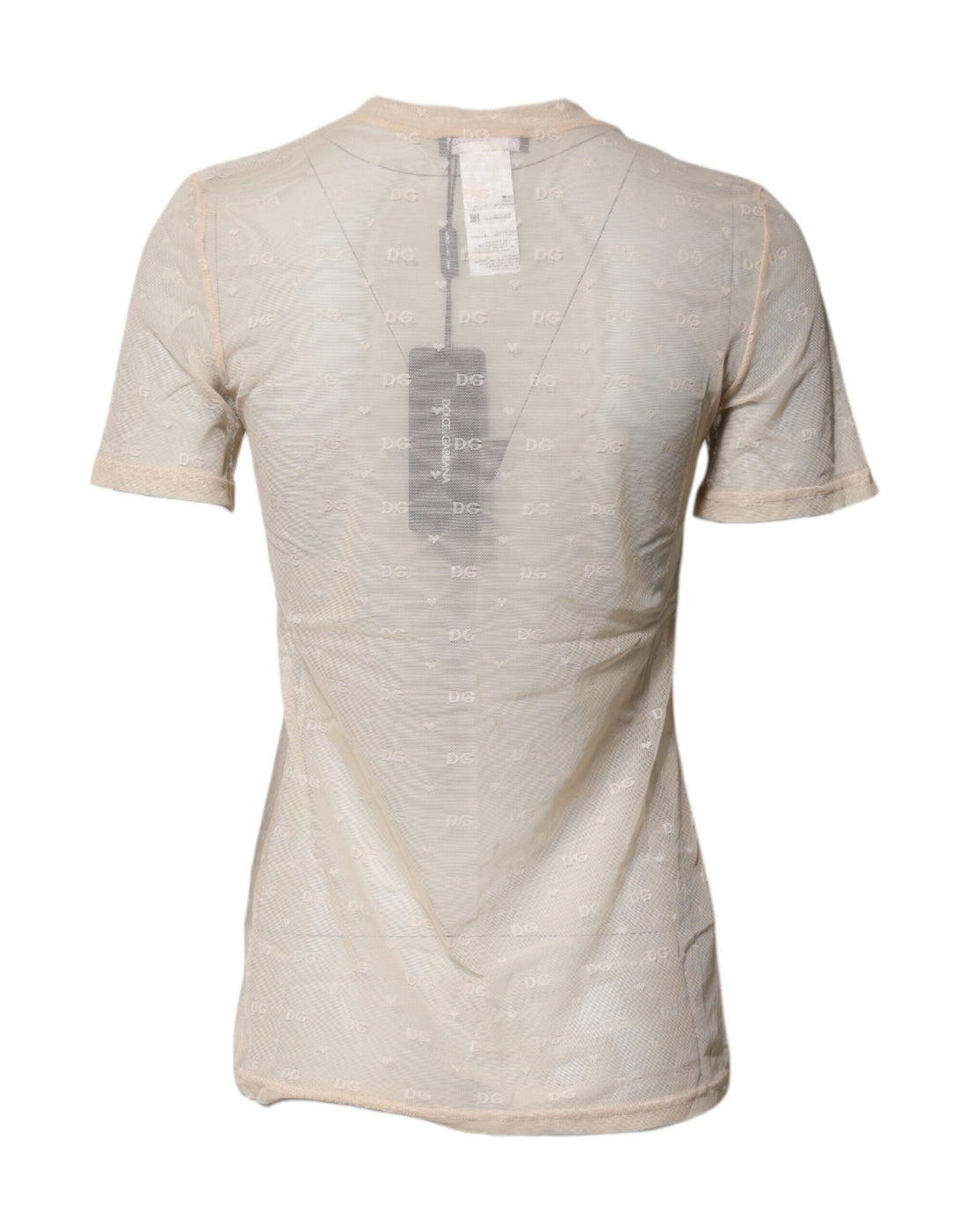 Dolce & Gabbana Ivory Nylon See Through Women Short Sleeves Top