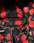 Dolce & Gabbana Black Cherry Print Hooded Windbreaker Jacket