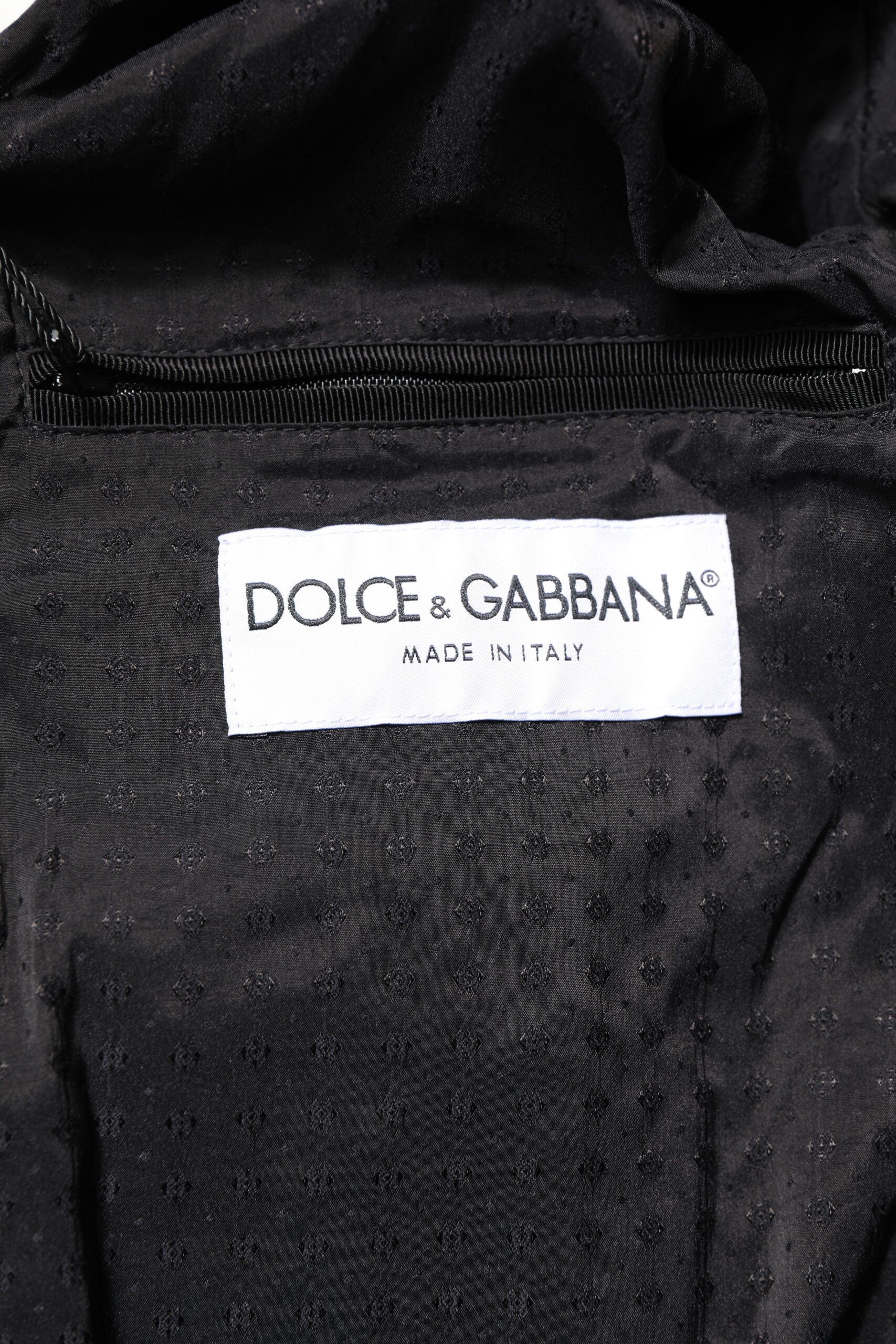 Dolce &amp; Gabbana Black Lambskin Leather Full Zip Biker Jacket