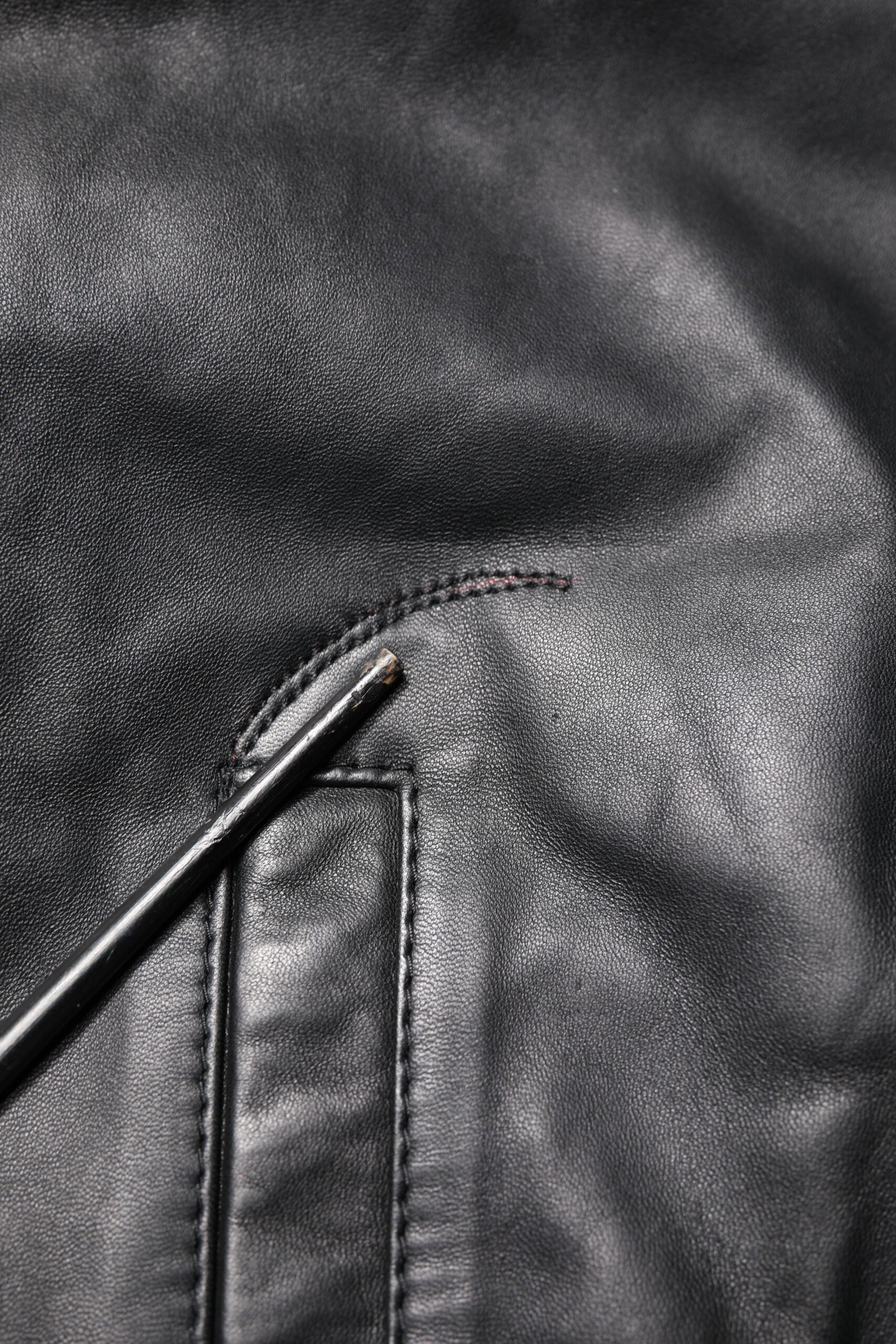 Dolce &amp; Gabbana Black Lambskin Leather Full Zip Biker Jacket