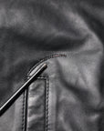 Dolce & Gabbana Black Lambskin Leather Full Zip Biker Jacket