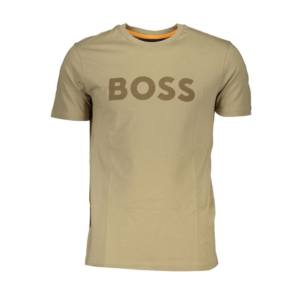 Hugo Boss Brown Cotton Men T-Shirt