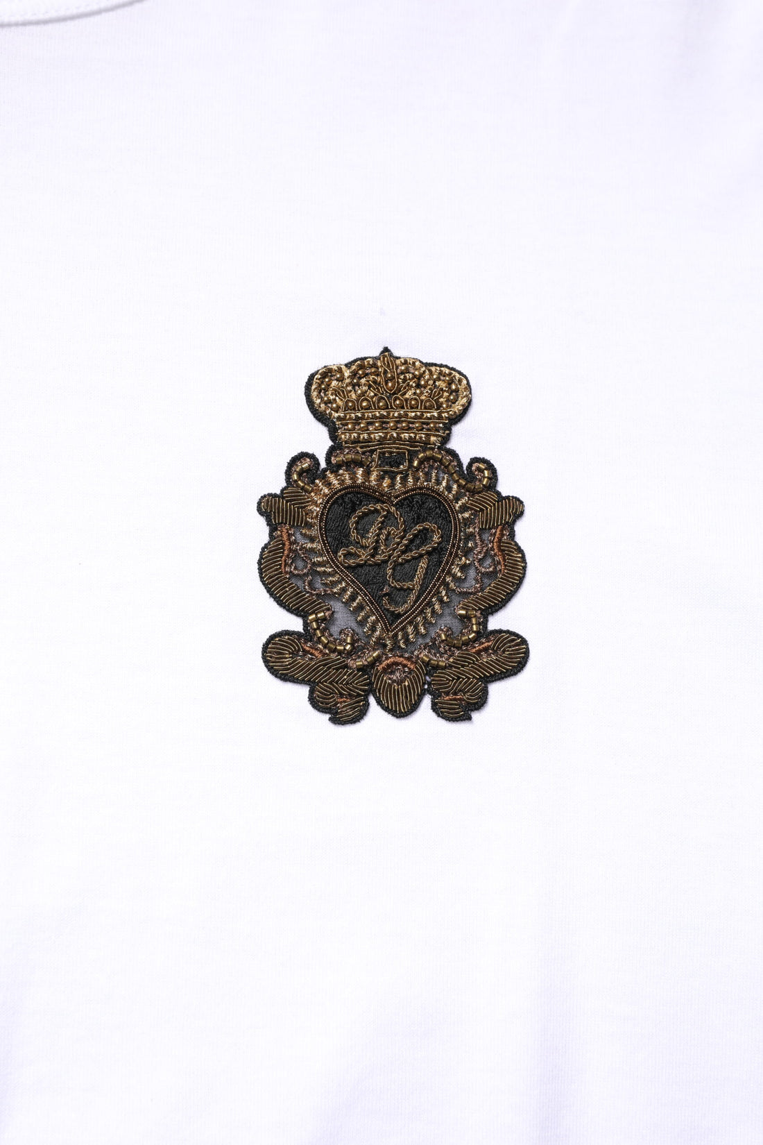 Dolce & Gabbana White Crew Neck DG Crown Short Sleeve T-shirt