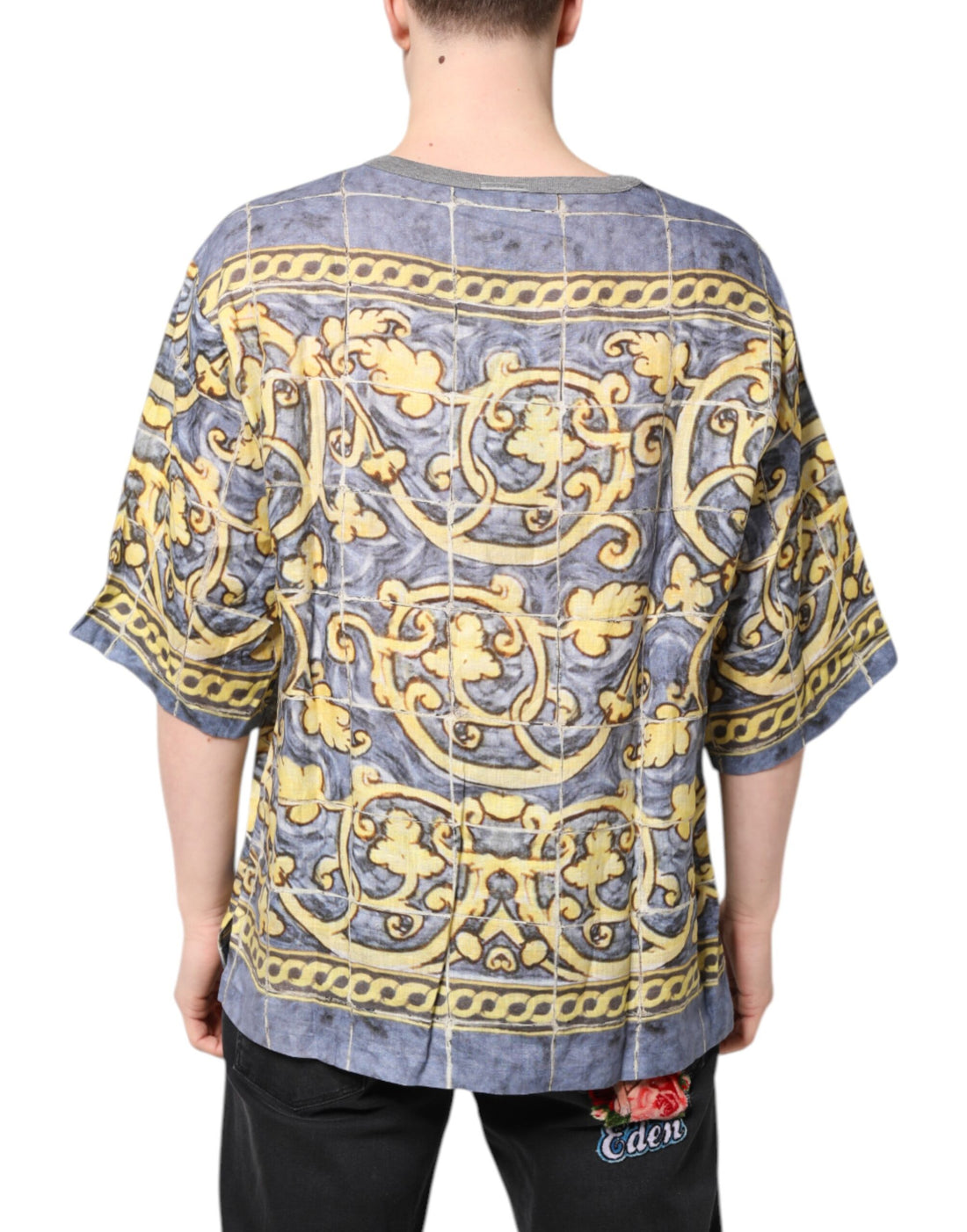 Dolce & Gabbana Multicolor Religious Print Round Neck T-shirt