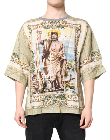Dolce & Gabbana Religious Print Men Short Sleeves T-shirt