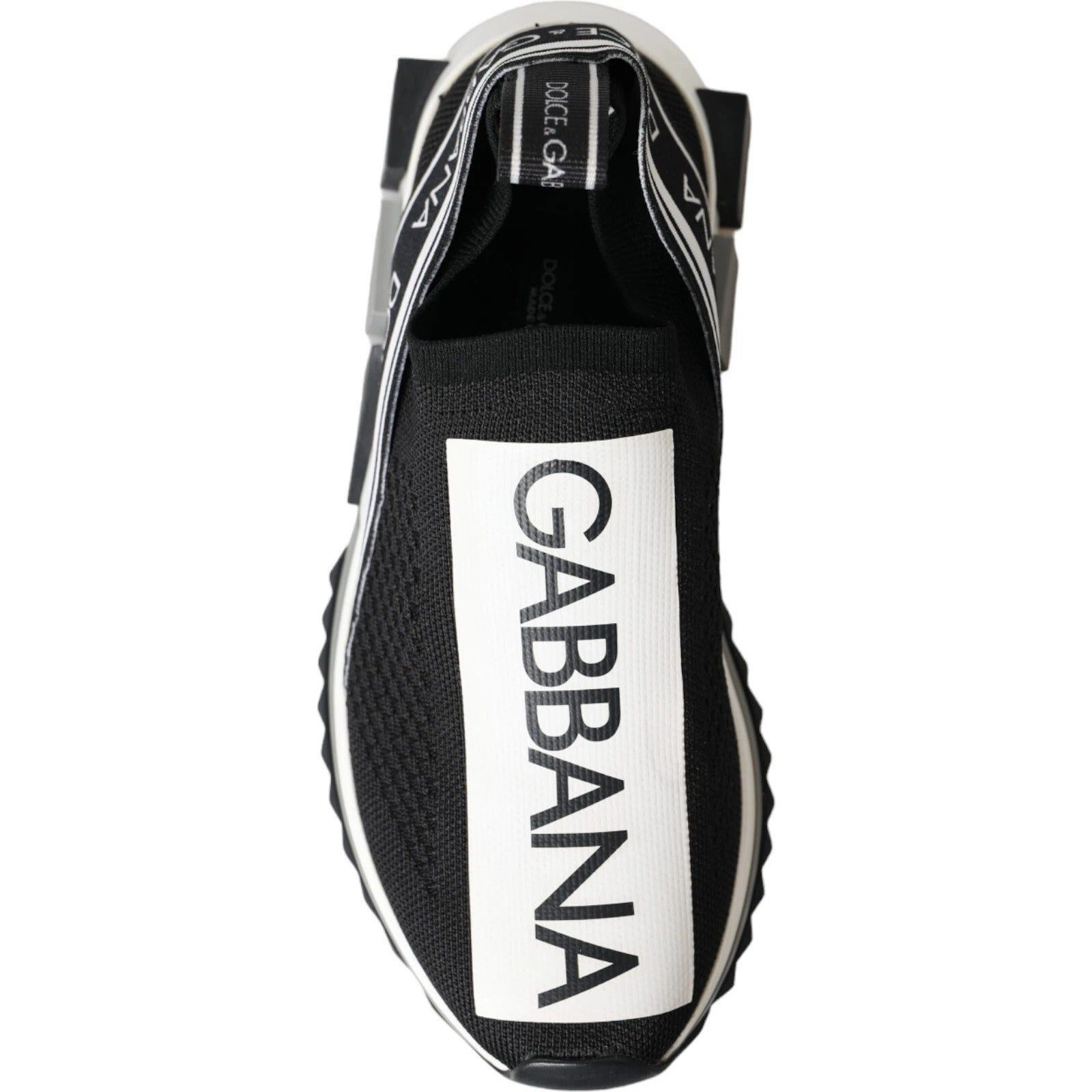Dolce &amp; Gabbana Black White Slip On Sorrento Sneakers Shoes