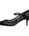 Dolce & Gabbana Black Mary Jane Taormina Lace Pumps Shoes