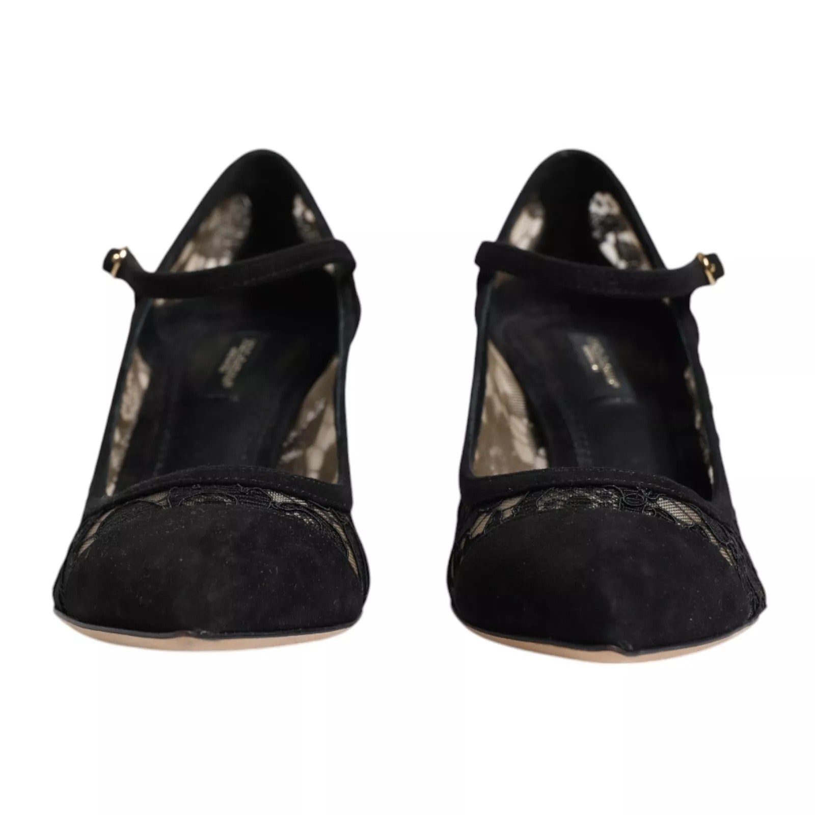 Dolce &amp; Gabbana Black Mary Jane Taormina Lace Pumps Shoes